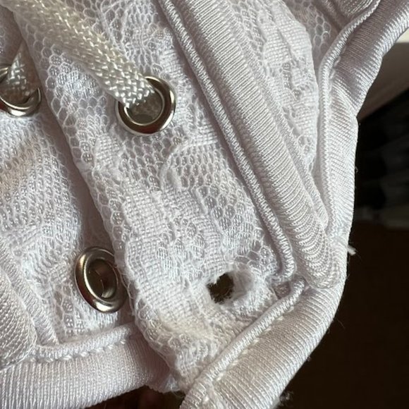 Coquette White Rosey Print Corset (SMALL) - Picture 9 of 9